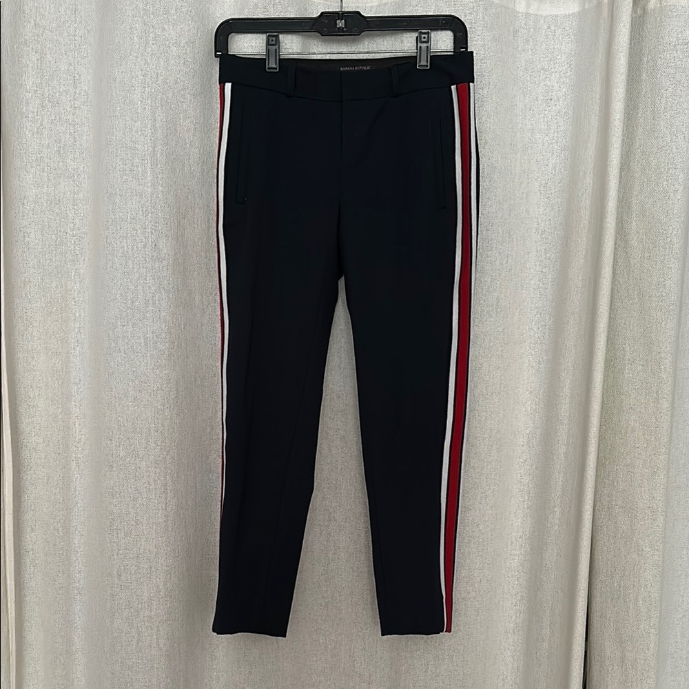 Women’s Navy Pants with Red and White Stripes